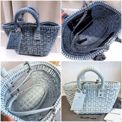 Balenciaga Bistro XS Denim Basket Bag