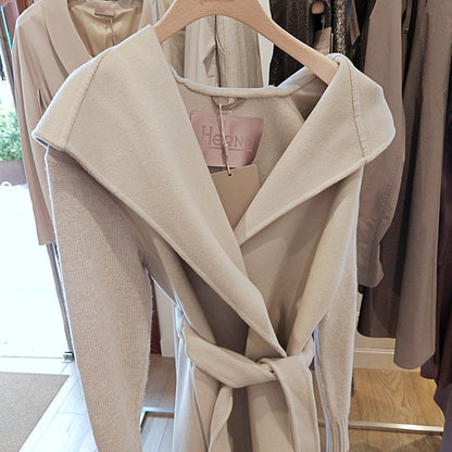 Herno Wool Blend Gown Hooded Coat