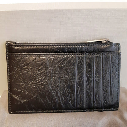Balenciaga Crush B Logo Leather Coin Card Holder