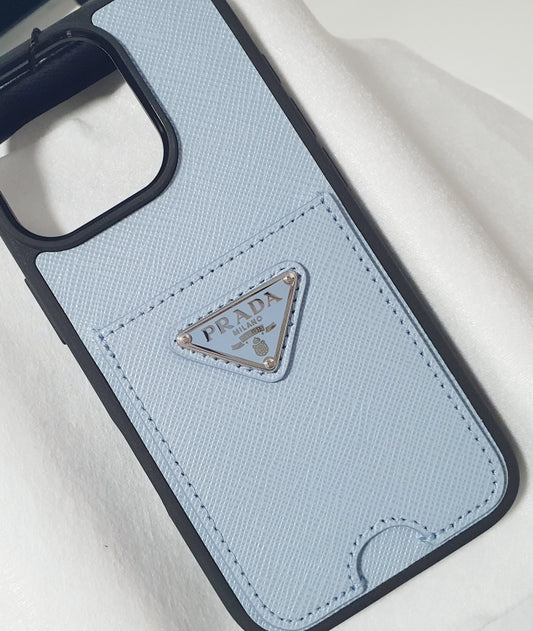 Prada Triangle Logo Saffiano Leather iPhone 16 Pro Case