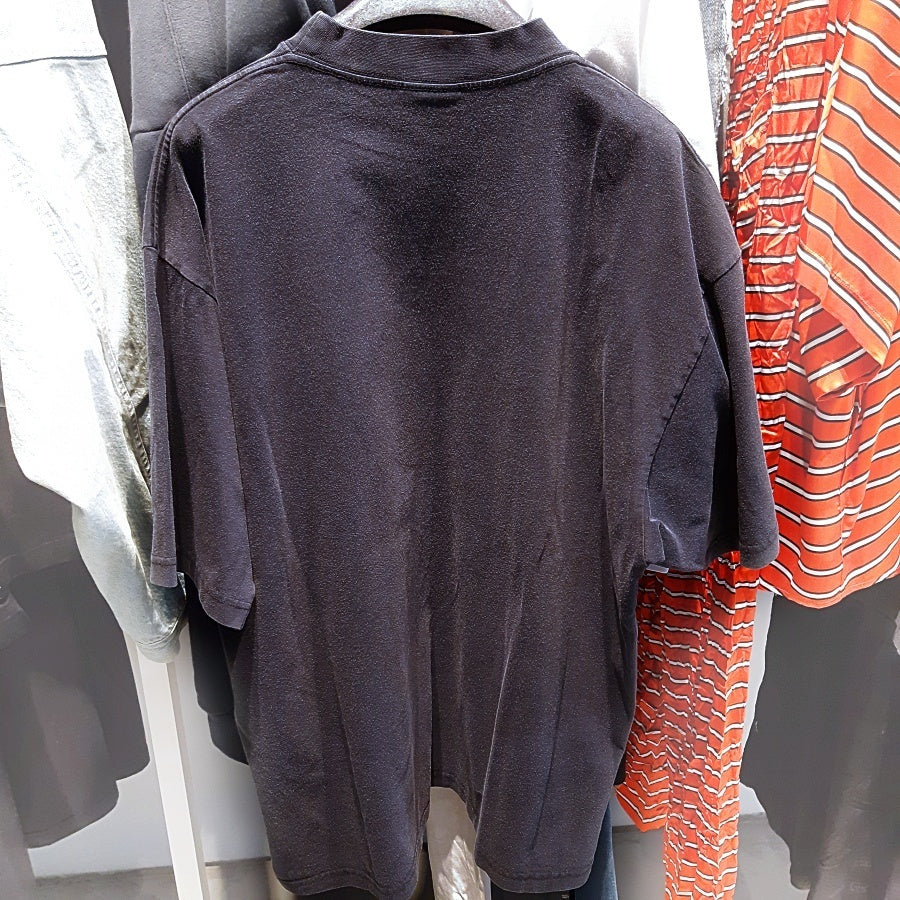 Balenciaga I Love Paris Logo Cotton T-Shirt Faded Washed Black