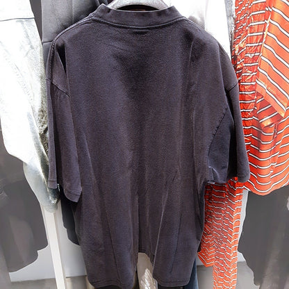 Balenciaga I Love Paris Logo Cotton T-Shirt Faded Washed Black