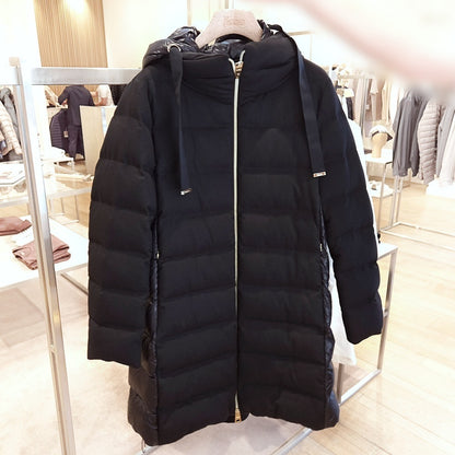 Herno Wool Mixed Media Hooded Down Coat