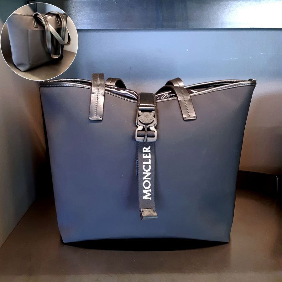Moncler Trick Logo Nylon Tote Bag Black