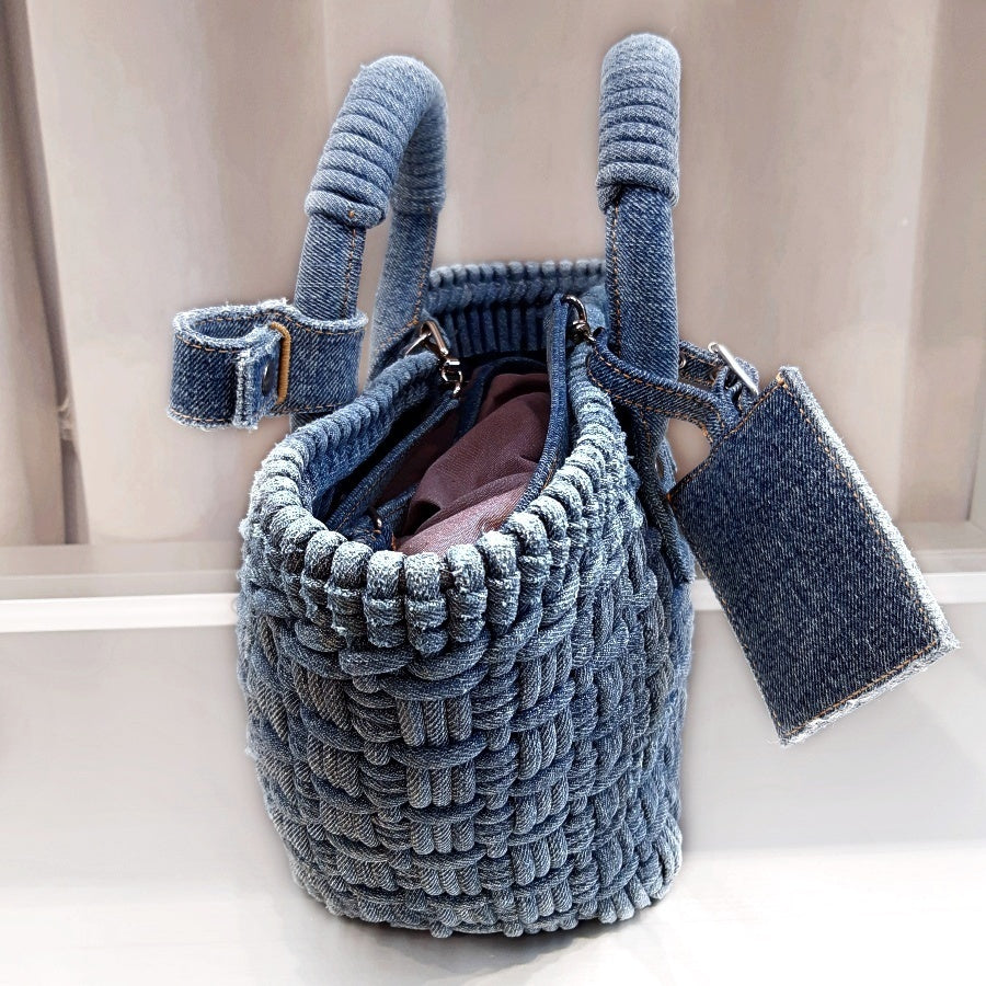 Balenciaga Bistro XS Denim Basket Bag
