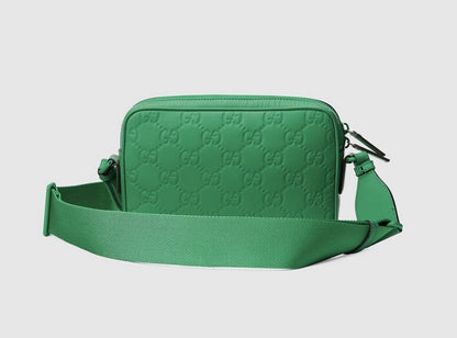 Gucci GG Rubber Effect Leather 3-Way Crossbody Bag Green