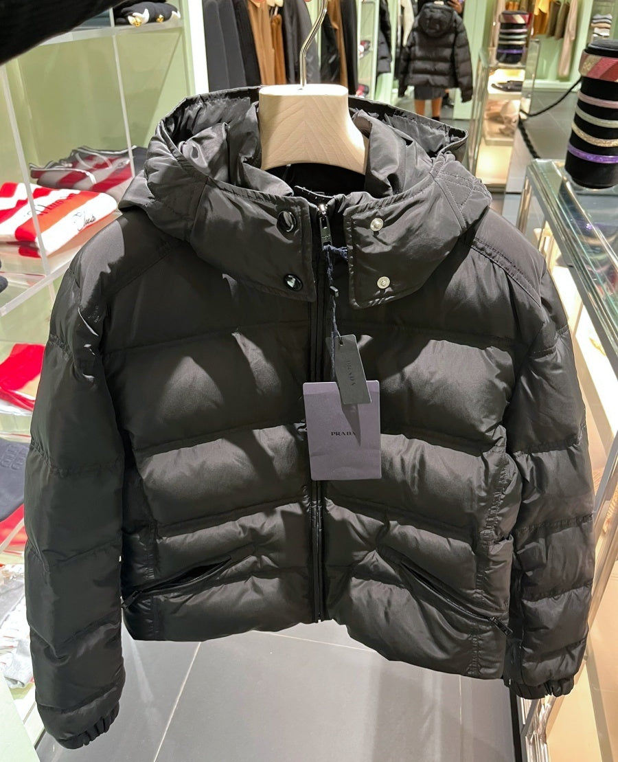 Prada Hooded Short Down Jacket