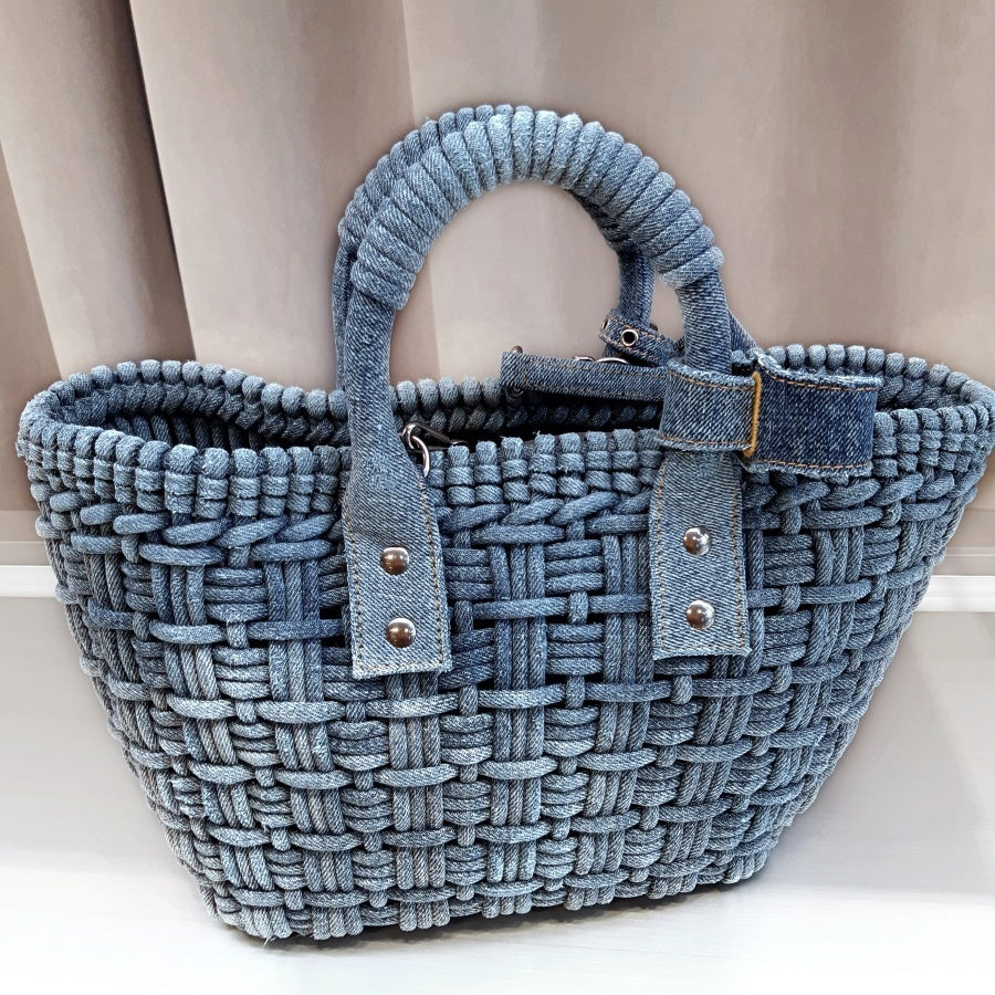 Balenciaga Bistro XS Denim Basket Bag