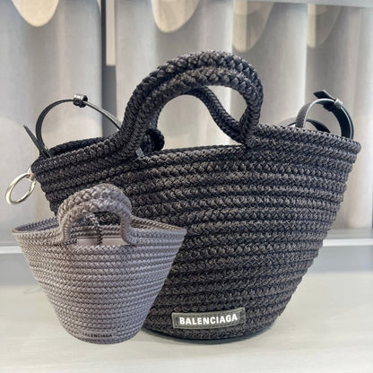 Balenciaga Ibiza Logo Woven Basket Bag