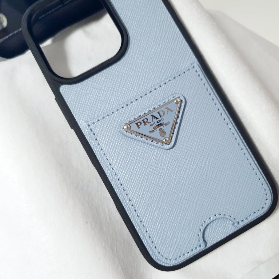 Prada Triangle Logo Saffiano Leather iPhone 16 Pro Case