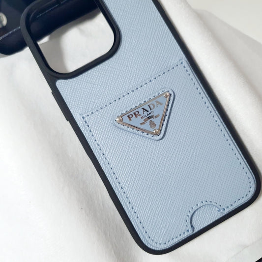 Prada Triangle Logo Saffiano Leather iPhone 16 Pro Case