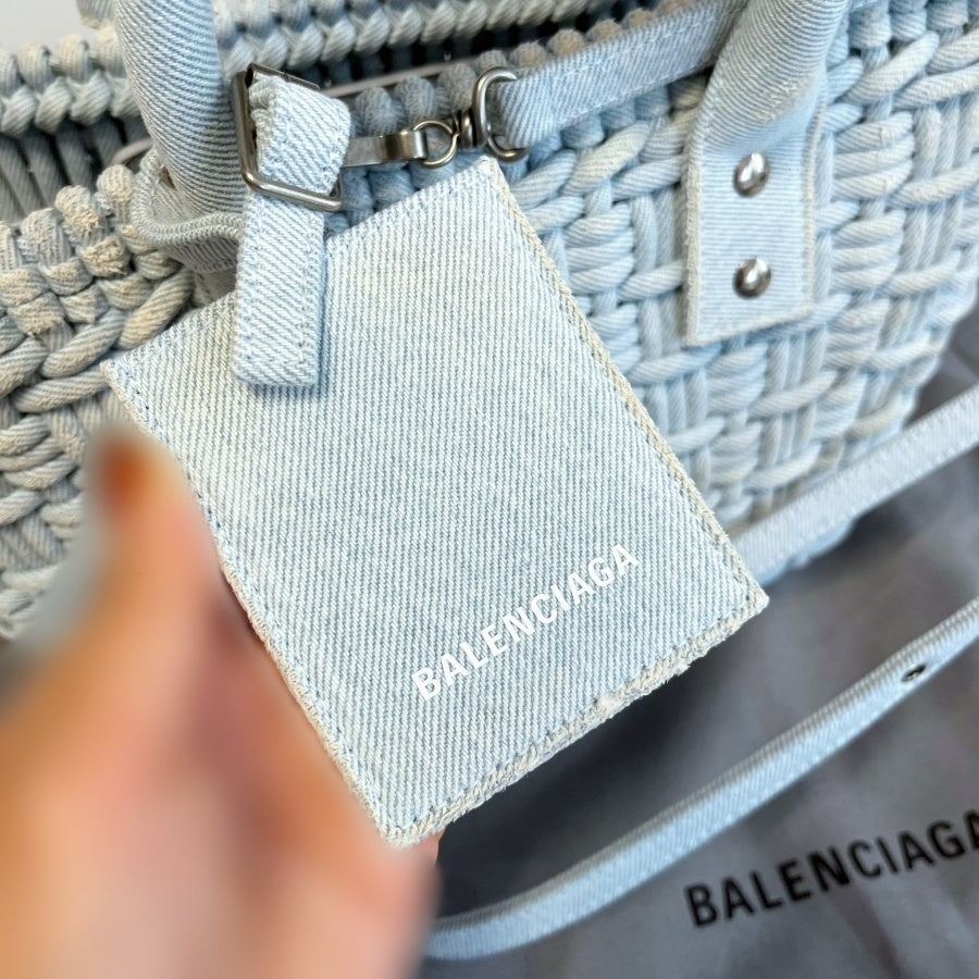 Balenciaga Bistro XS Denim Basket Bag