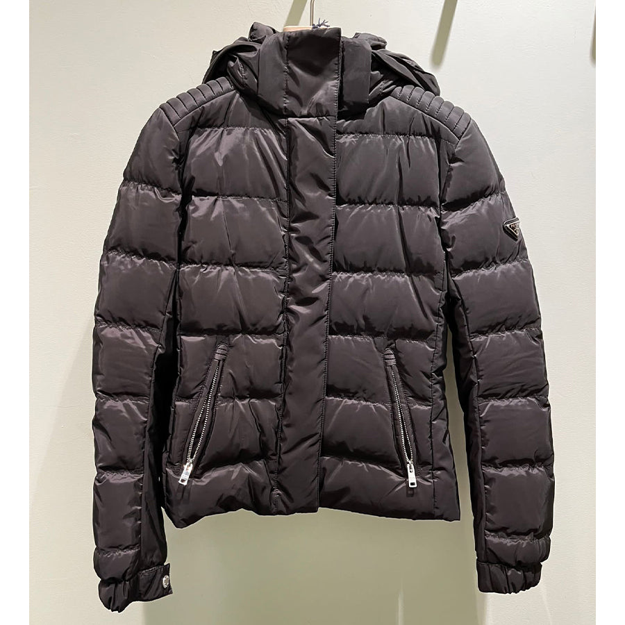 Prada Hooded Short Down Jacket