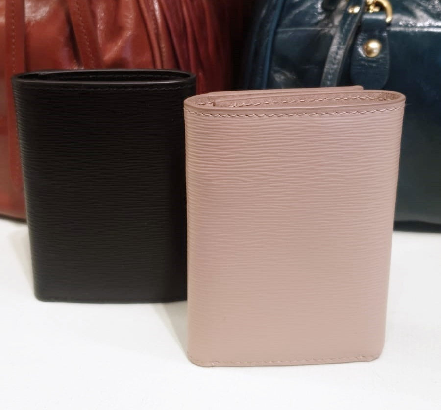 Prada Triangle Logo Calf Leather Folding Wallet