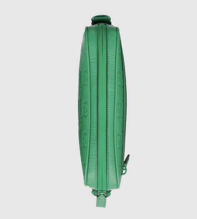 Gucci GG Rubber Effect Leather 3-Way Crossbody Bag Green