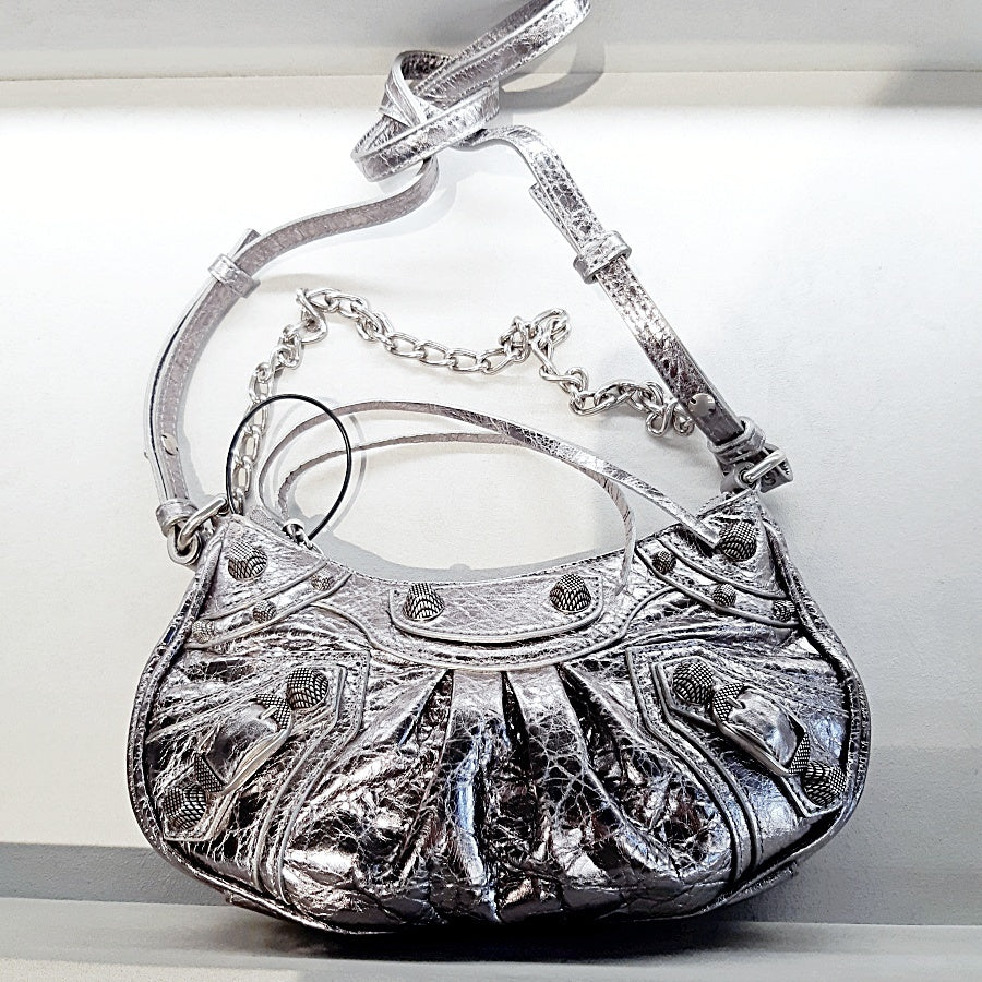 Balenciaga Le Cagole Mini Leather Chain Shoulder Bag