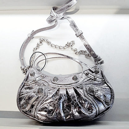 Balenciaga Le Cagole Mini Leather Chain Shoulder Bag