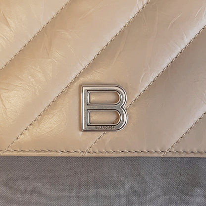 Balenciaga Crush B Logo Leather Coin Card Holder