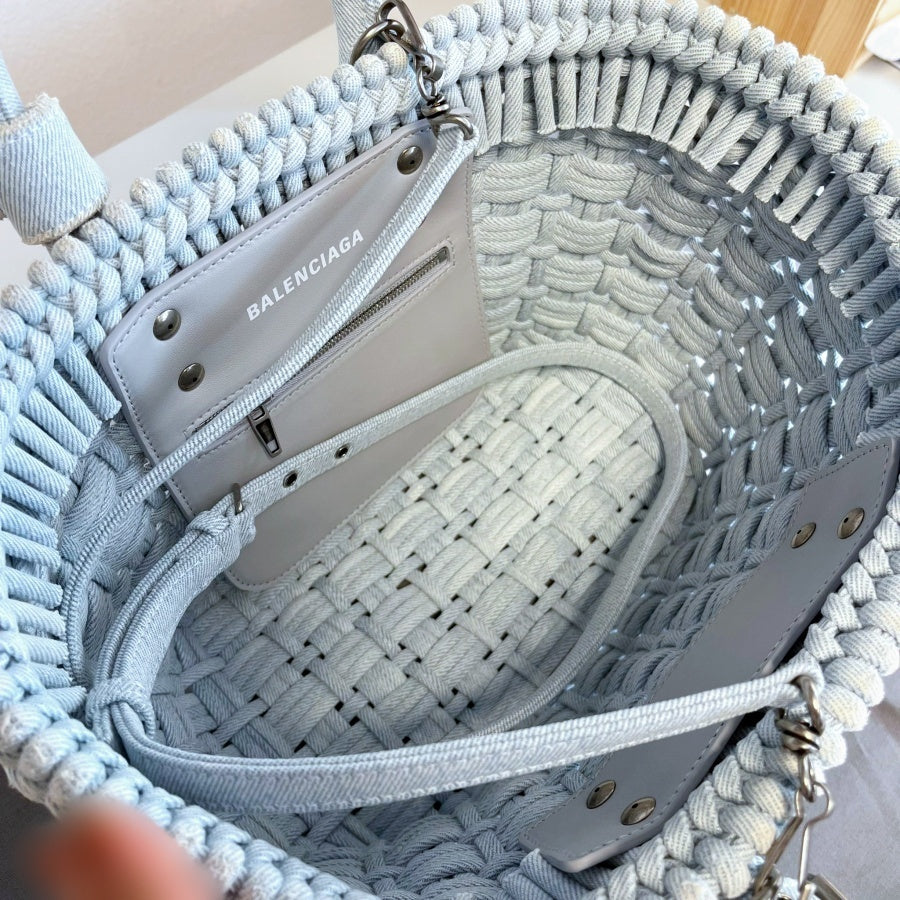 Balenciaga Bistro XS Denim Basket Bag