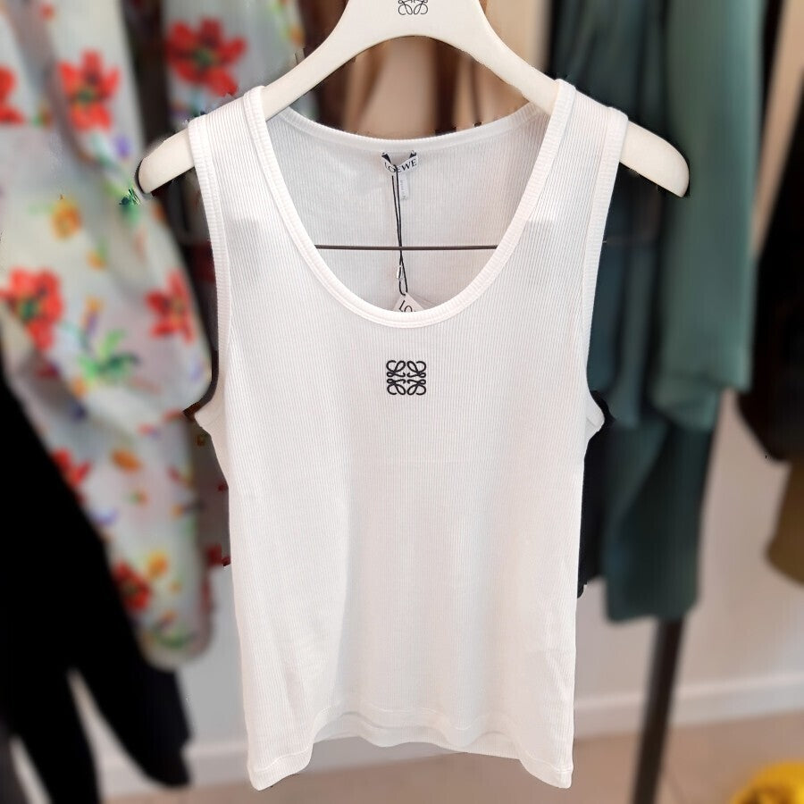 Loewe Anagram Embroidered Ribbed Tank Top