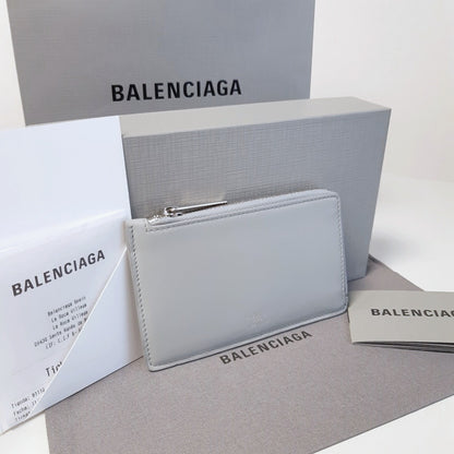 Balenciaga Envelope Logo Calf Leather Card Case
