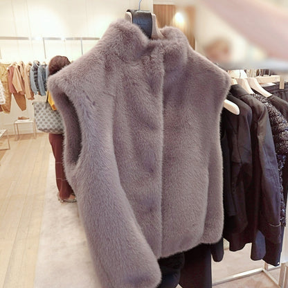Herno Eco Fur Stand Collar Vest