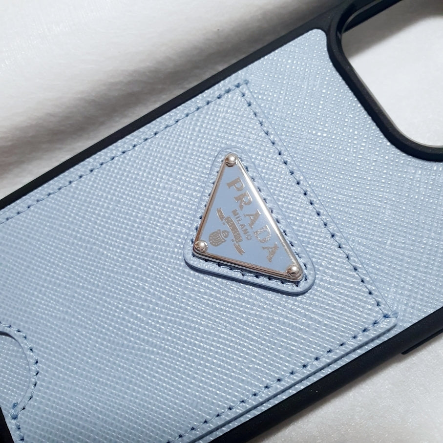 Prada Triangle Logo Saffiano Leather iPhone 16 Pro Case