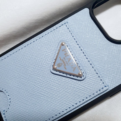 Prada Triangle Logo Saffiano Leather iPhone 16 Pro Case