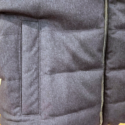 Herno Wool Blend Flannel Stand Collar Down Vest