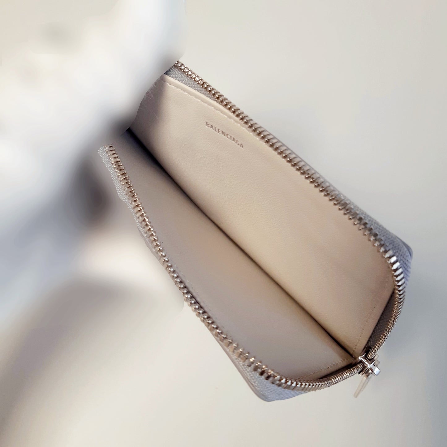 Balenciaga Envelope Logo Calf Leather Card Case