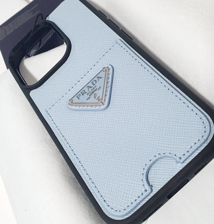 Prada Triangle Logo Saffiano Leather iPhone 16 Pro Case