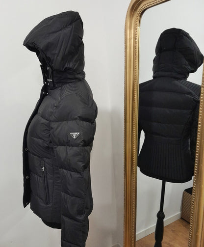 Prada Hooded Short Down Jacket