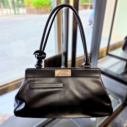 Prada Medium Leather Tote Bag Logo Nero 1BG569